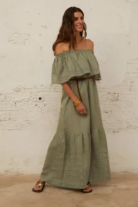 Lyubava Maxi Dress in Jungle Green