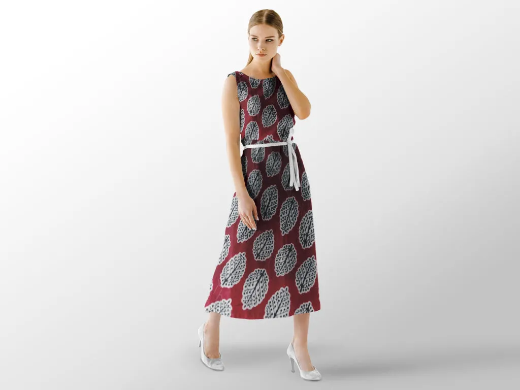 Maroon and Black Moghul and Butta Design Pure Cotton Fabric