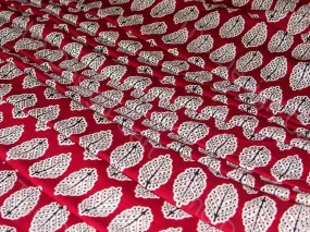 Maroon and Black Moghul and Butta Design Pure Cotton Fabric