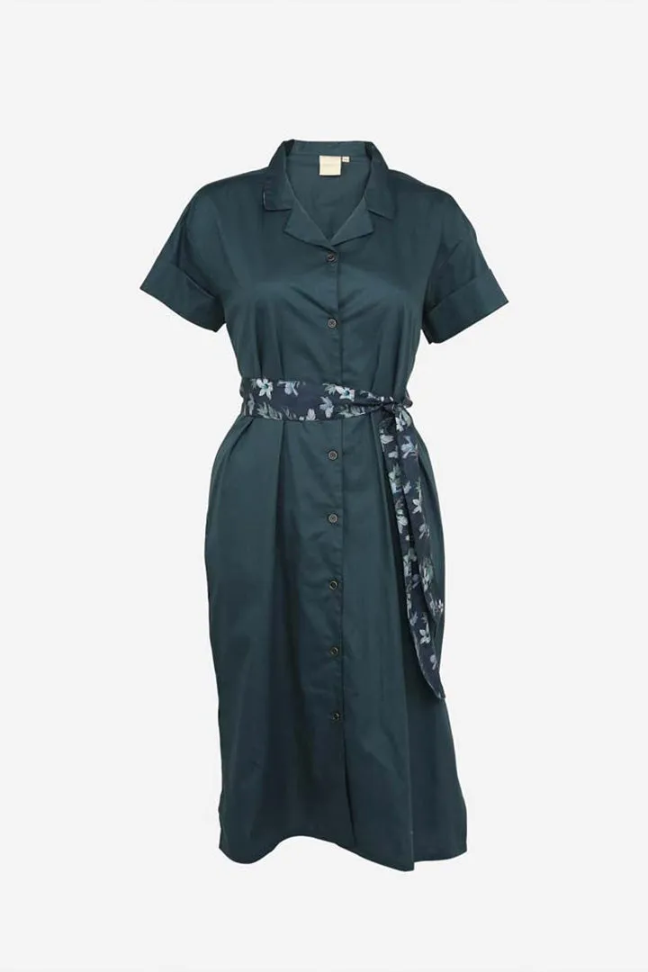 Midi Shirt Dress in Poplin Blue