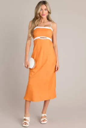 MINKPINK Jacques Contrast Orange Midi Dress