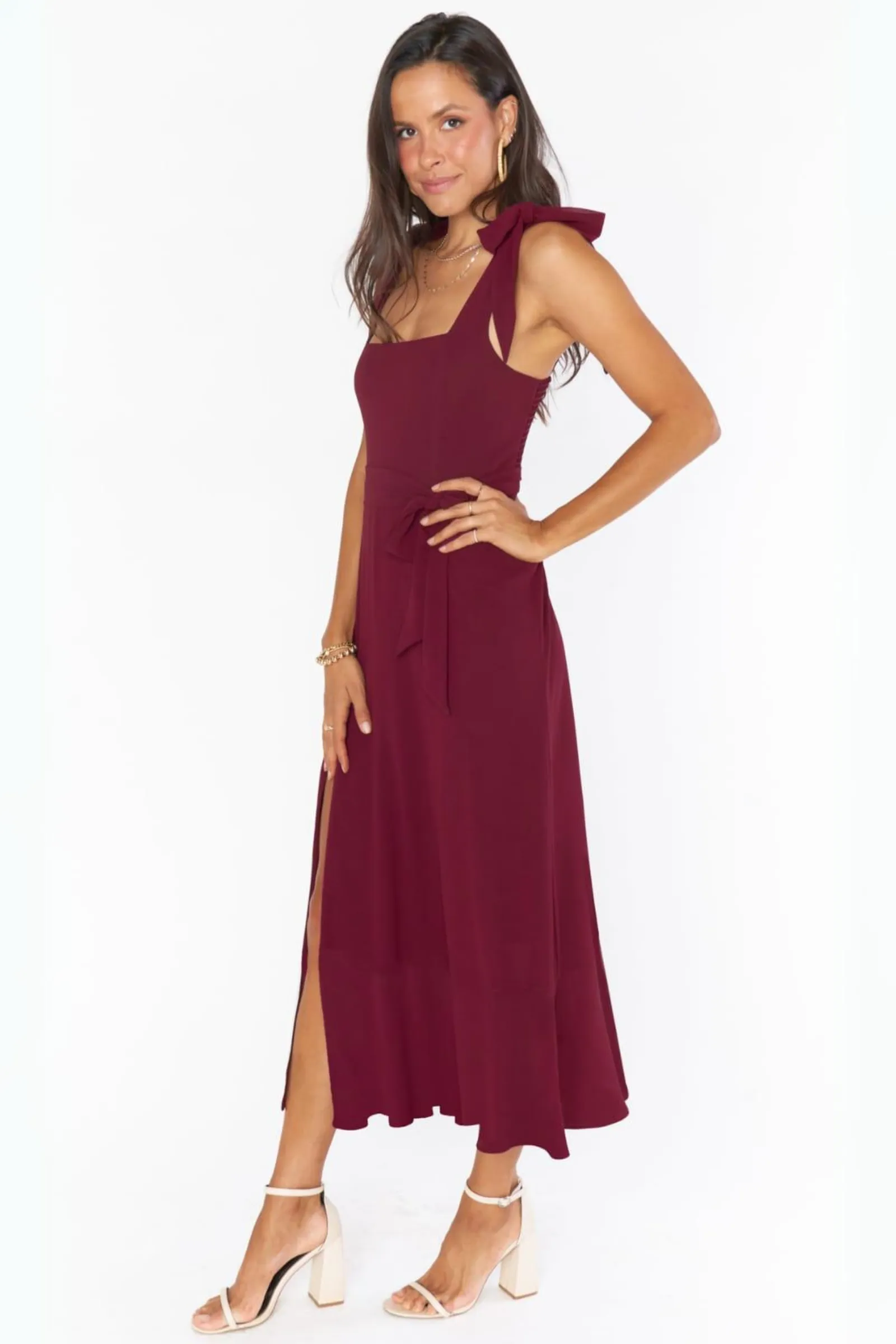 Moonlight Maxi Dress - Burgundy