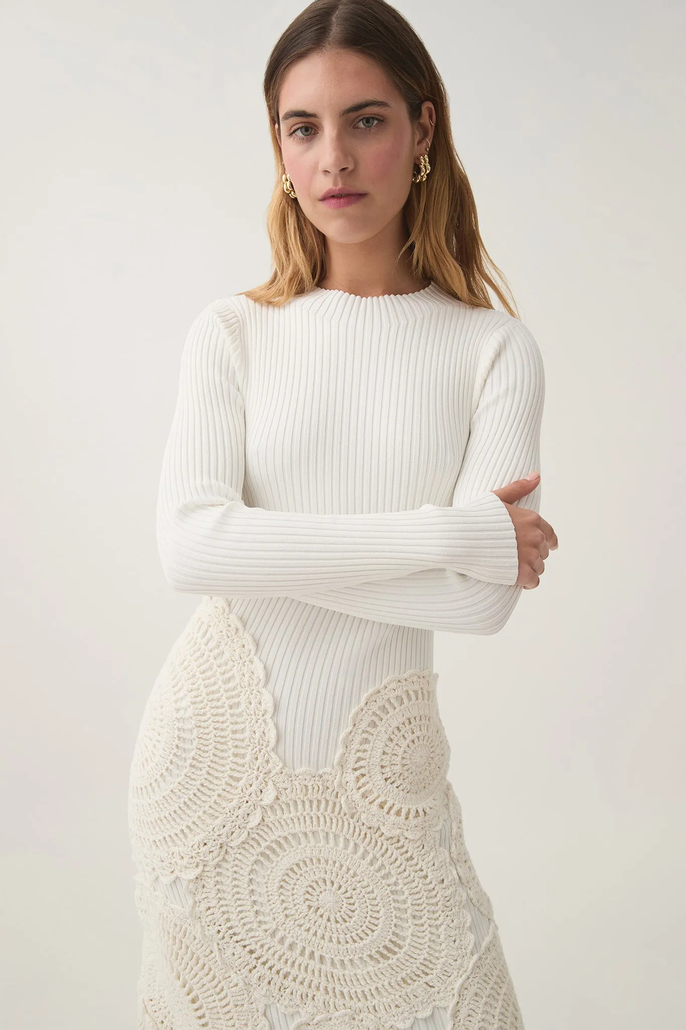 Mosaic Crochet Midi Dress