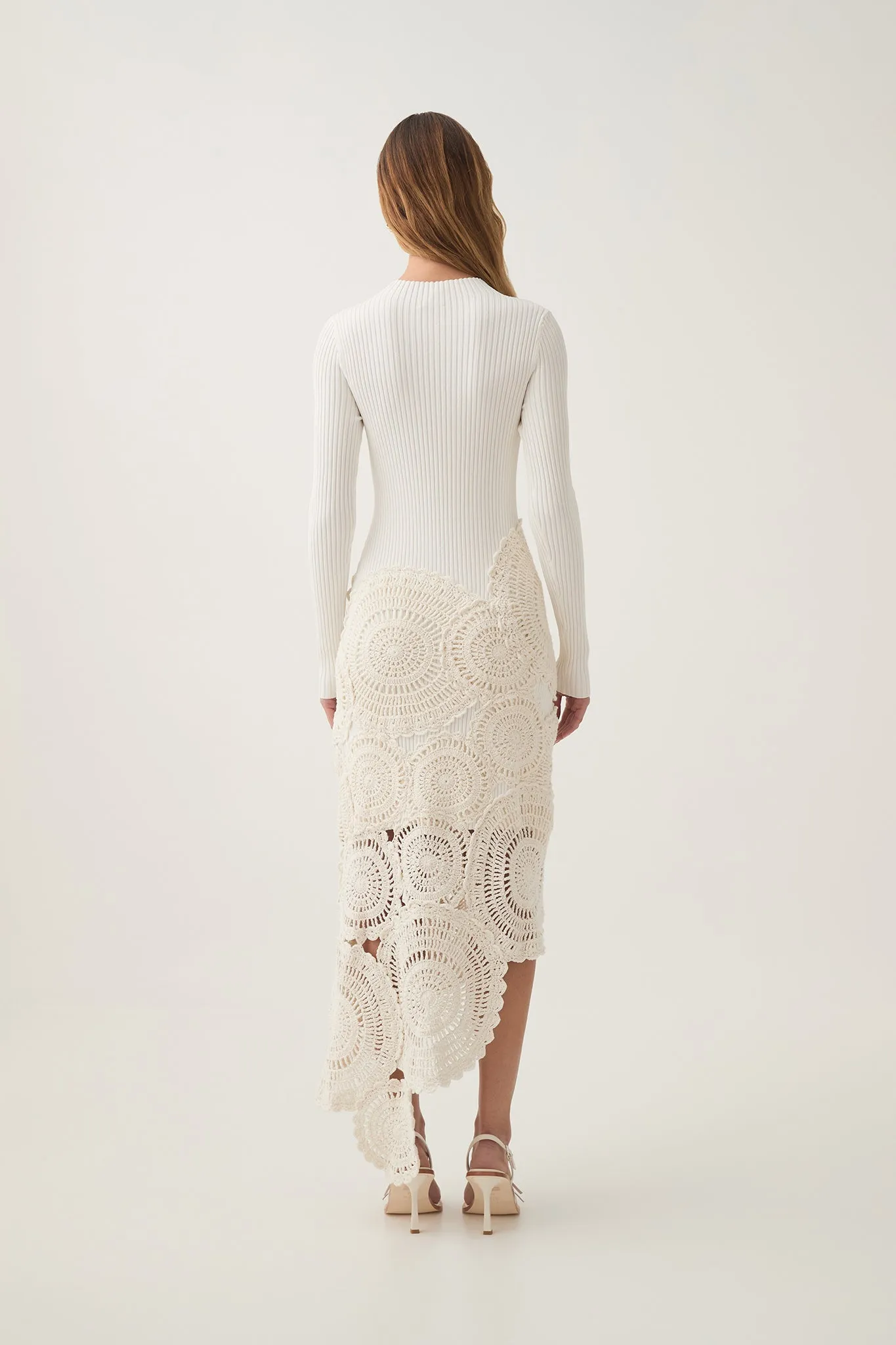 Mosaic Crochet Midi Dress