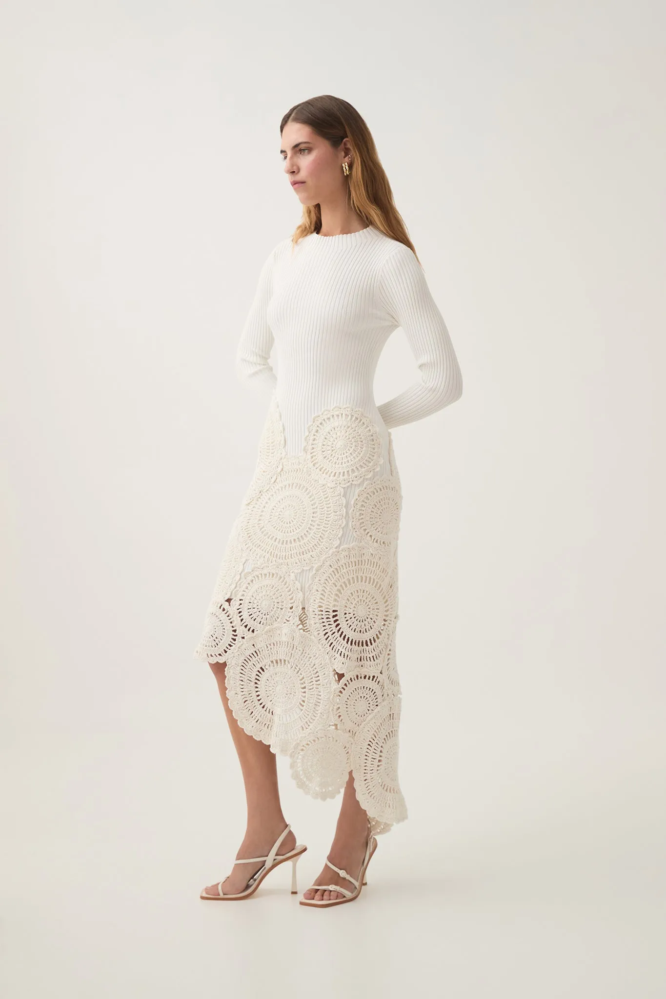 Mosaic Crochet Midi Dress