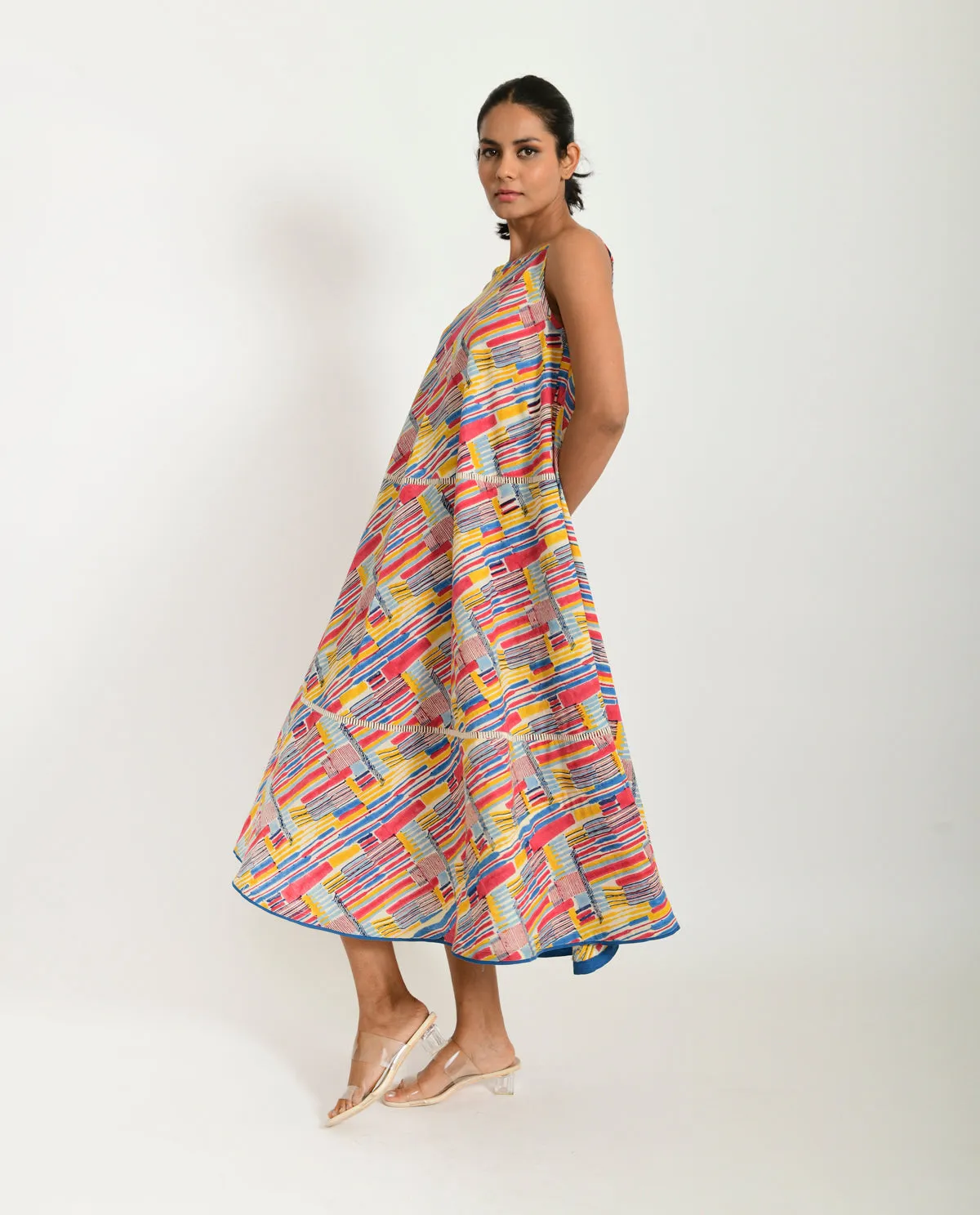Multicolor Hand Block Maxi Dress