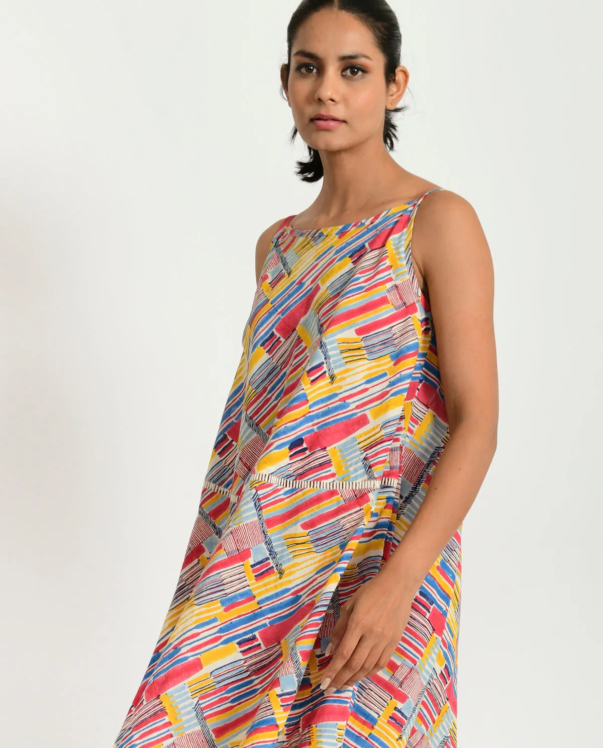 Multicolor Hand Block Maxi Dress
