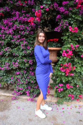 NATALIA-LS-DRESS - ROYAL BLUE