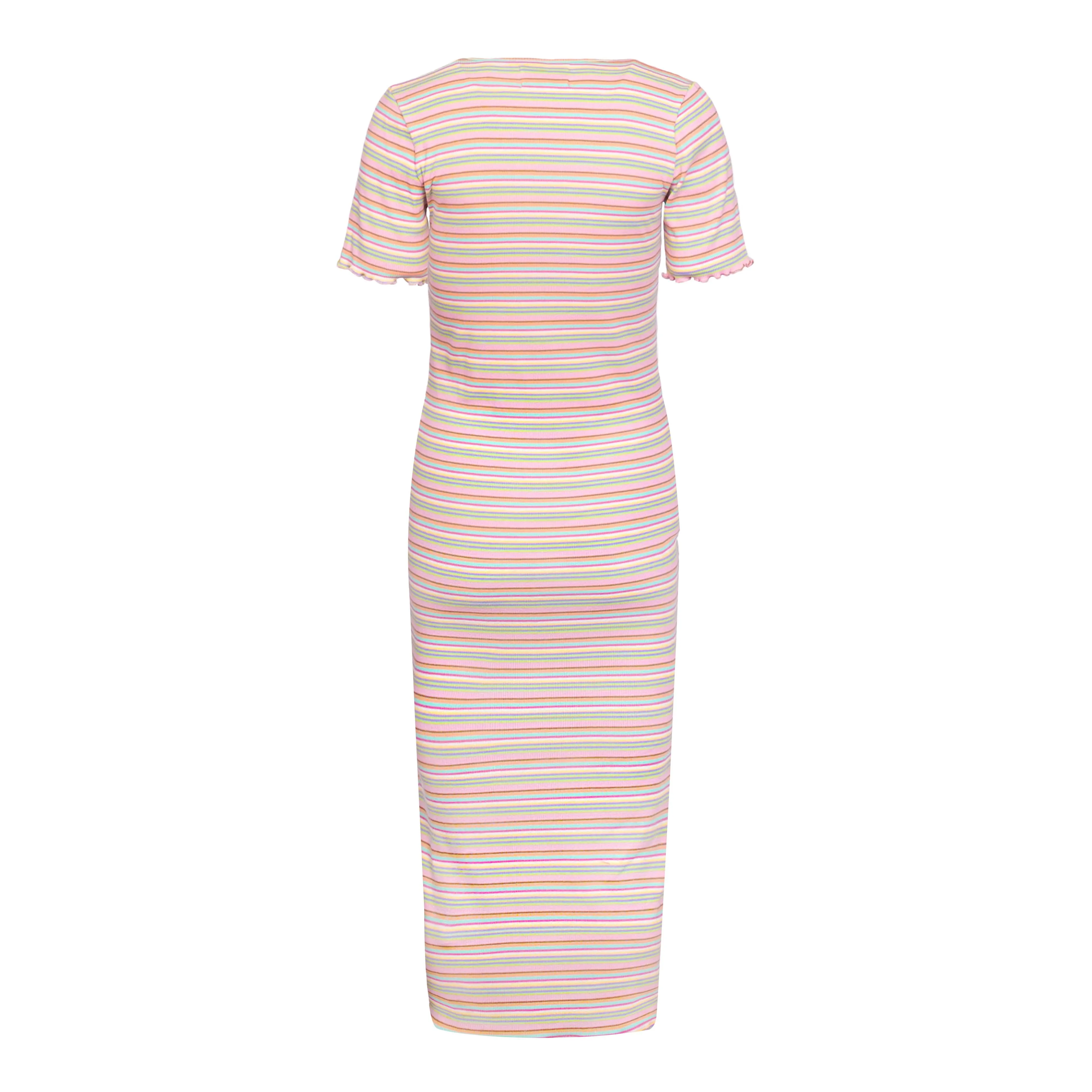 NATALIA-SS-DRESS - MULTI MINT STRIPE