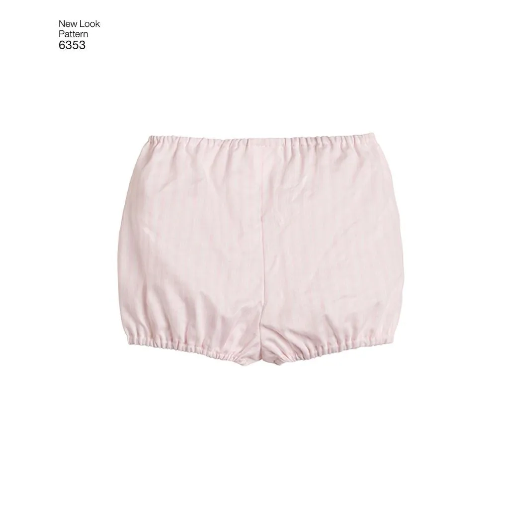New Look Pattern 6353 Babies' Dresses and Panties