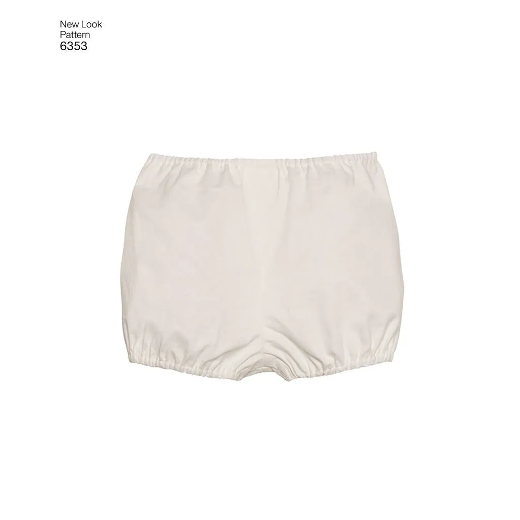 New Look Pattern 6353 Babies' Dresses and Panties