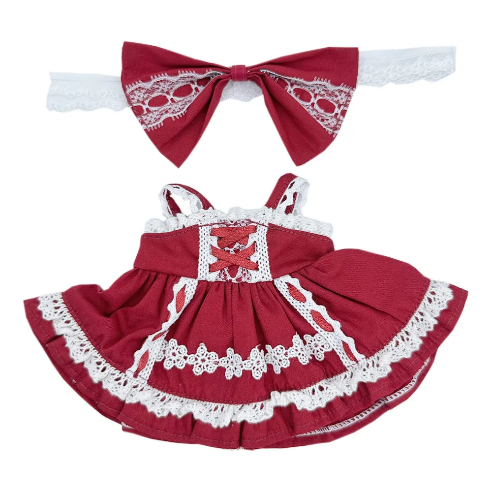 niannyyhouse 20cm Plush Doll Clothes Bow Tie Dresses 8in Soft Stuffed Toy Dressup