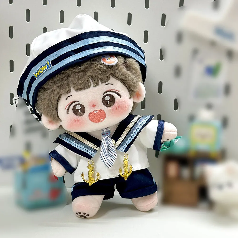 niannyyhouse 20cm Plush Doll Clothes Dresses Sailor Outfit 8in Doll Dressup
