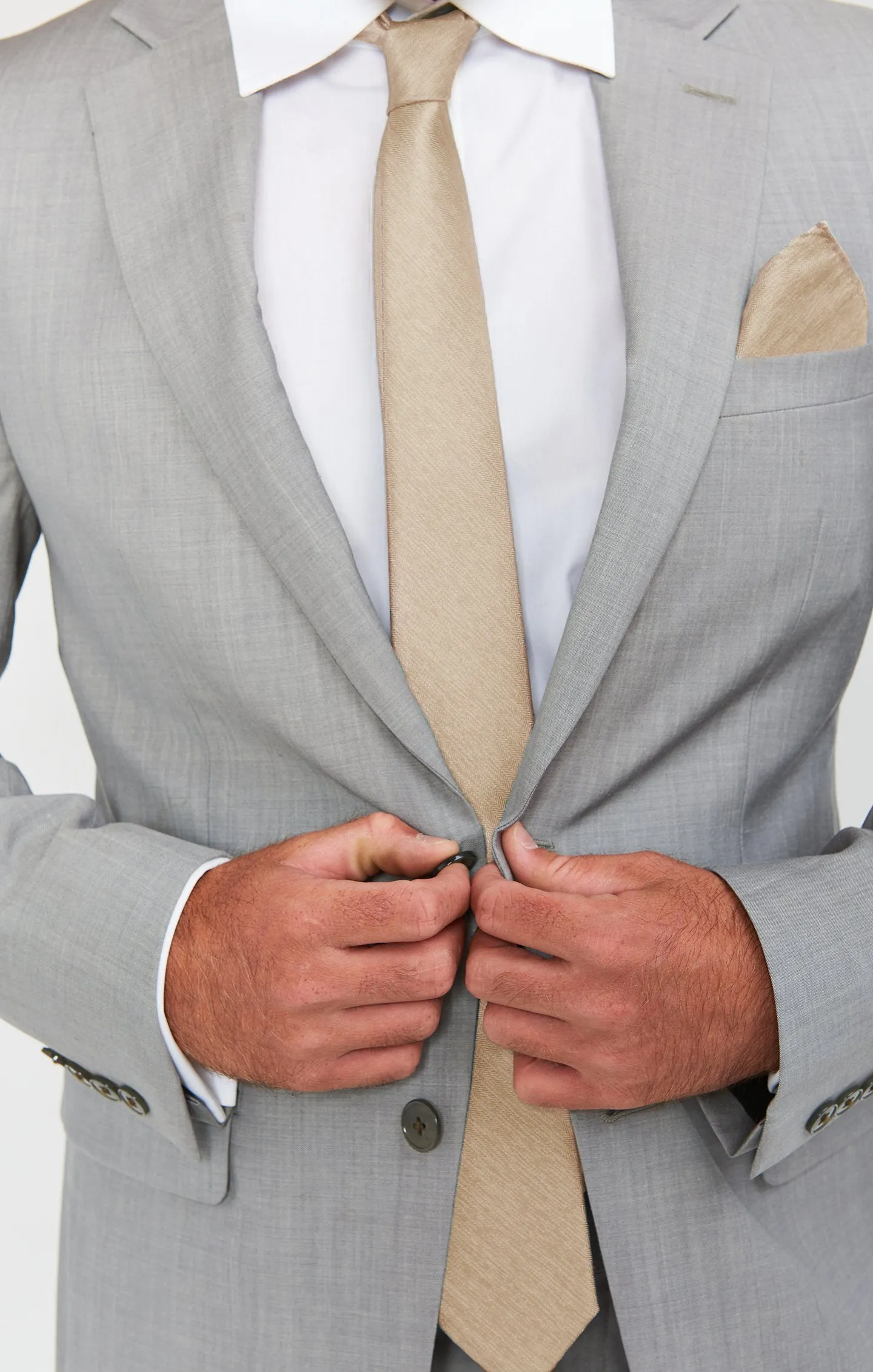 Nico Neck Tie ~ Champagne Solid
