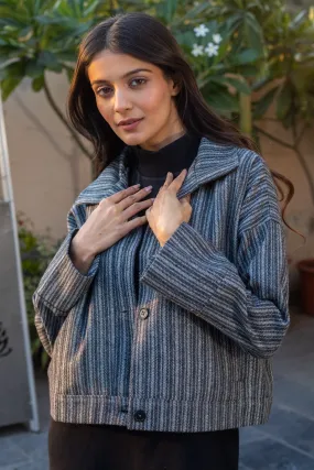 Orchid Dark grey Short Wool Jacket