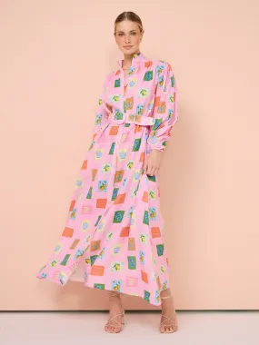 Palm Noosa Noddy Dress in Pink Emblem