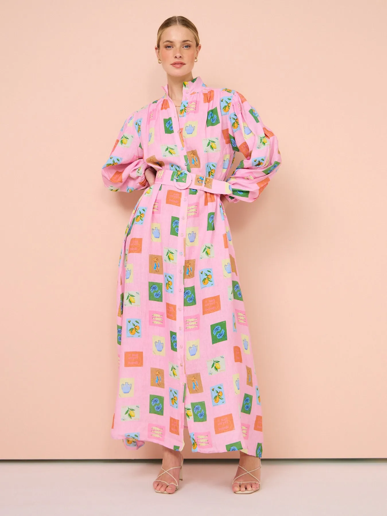 Palm Noosa Noddy Dress in Pink Emblem