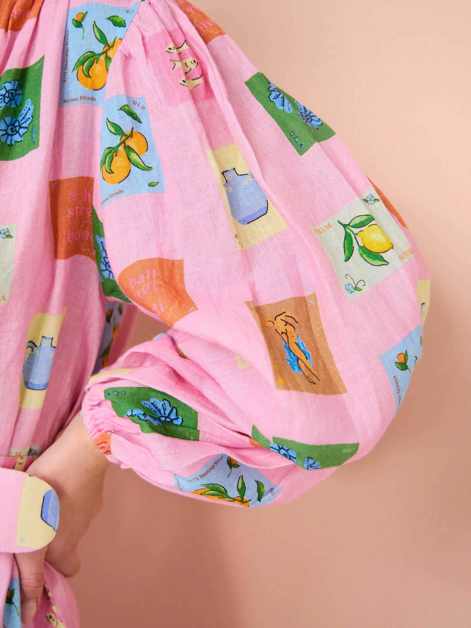 Palm Noosa Noddy Dress in Pink Emblem