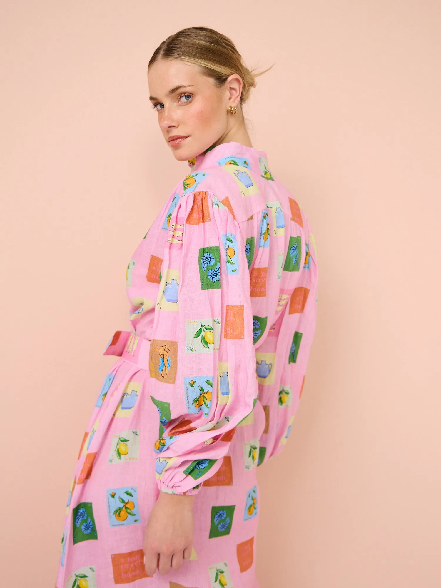 Palm Noosa Noddy Dress in Pink Emblem