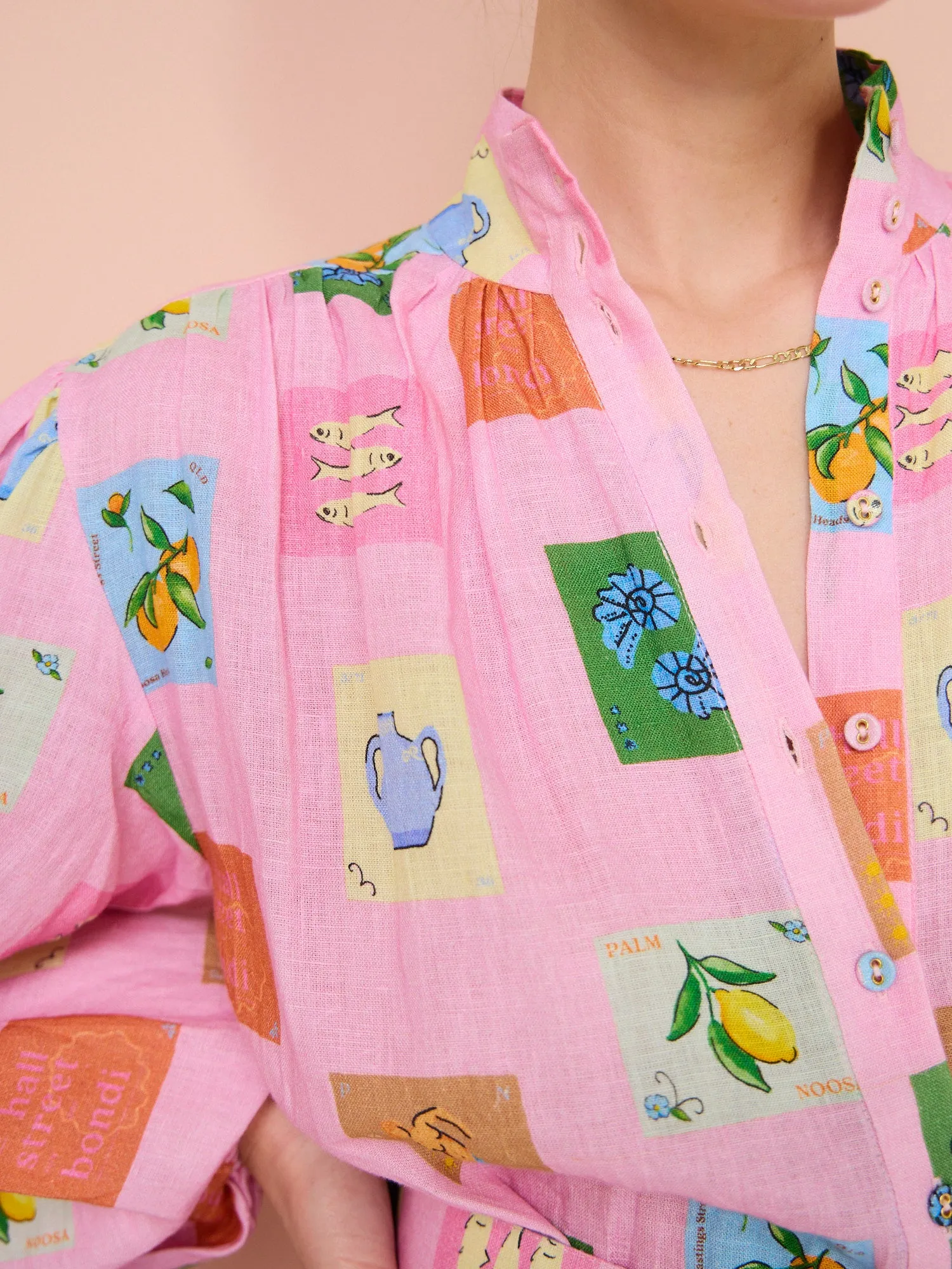 Palm Noosa Noddy Dress in Pink Emblem