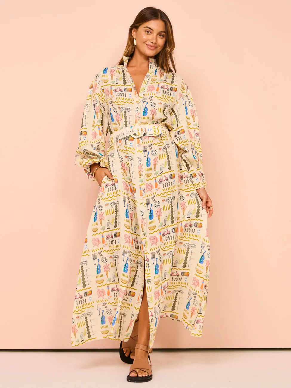 Palm Noosa Noddy Dress in Verano Yellow