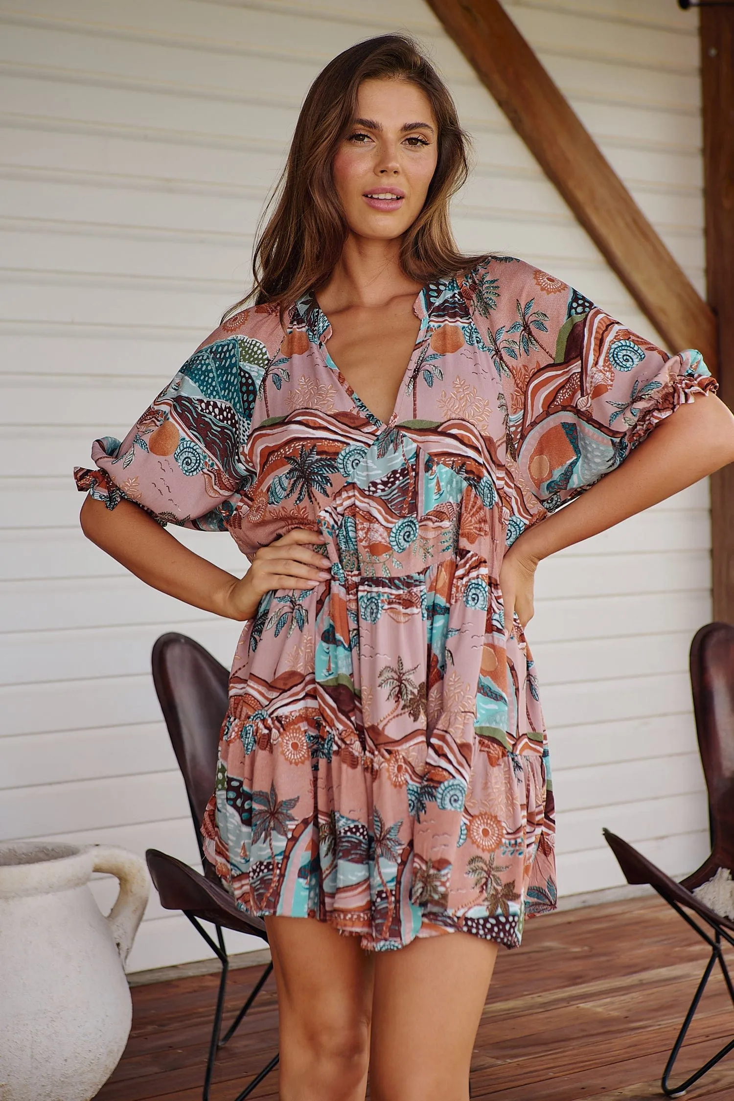Petal Mini Dress - Lakeside Serenity