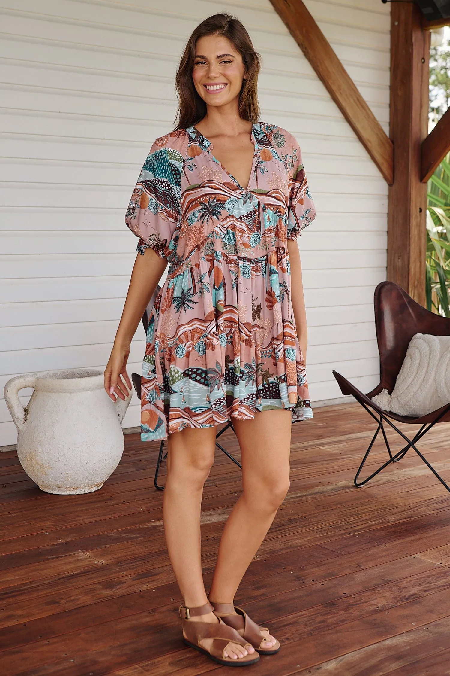 Petal Mini Dress - Lakeside Serenity