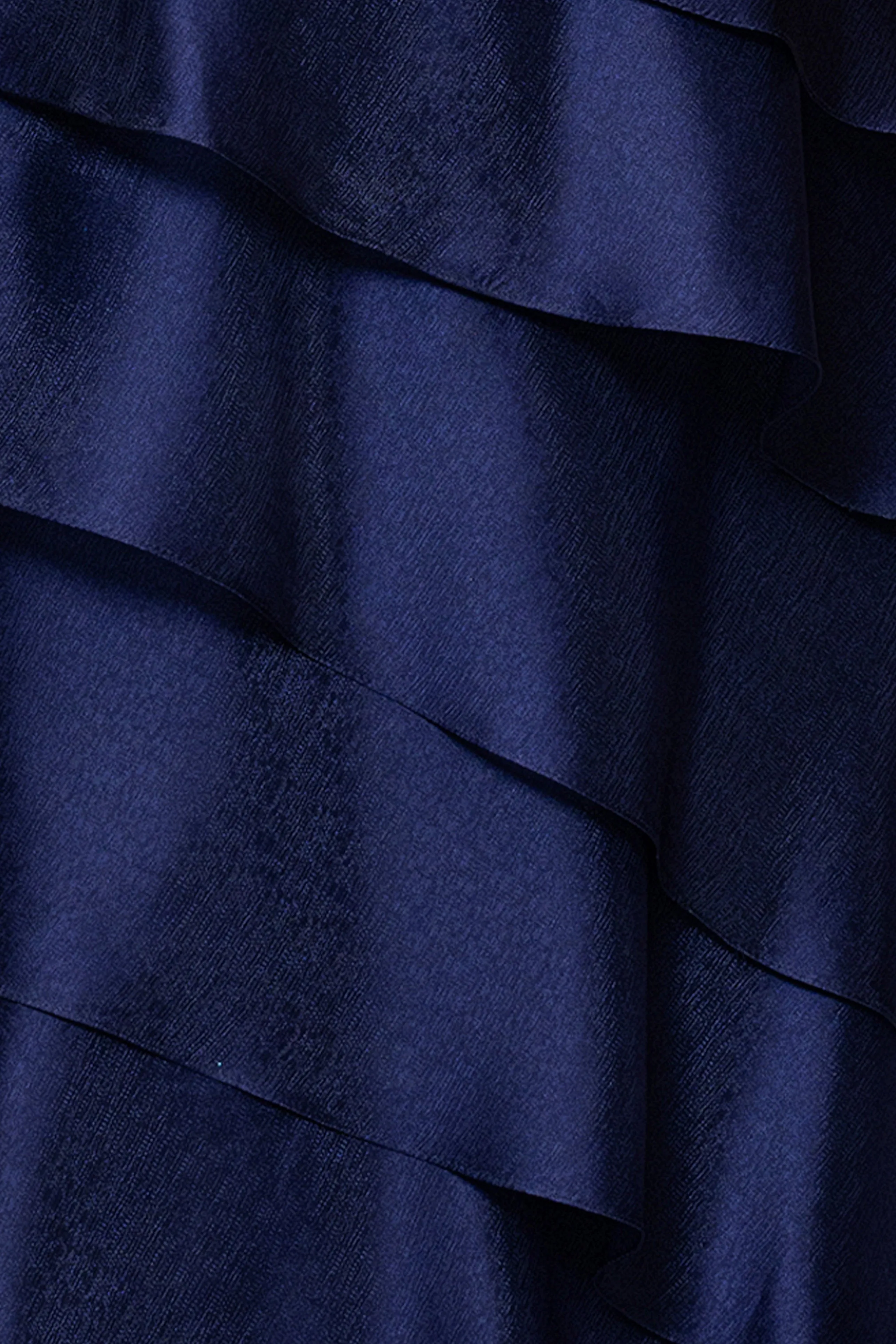 Plus "Rosina" Long Metallic Organza Tiered One-Shoulder Dress