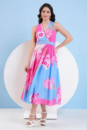 Printed Cotton Checks Dress