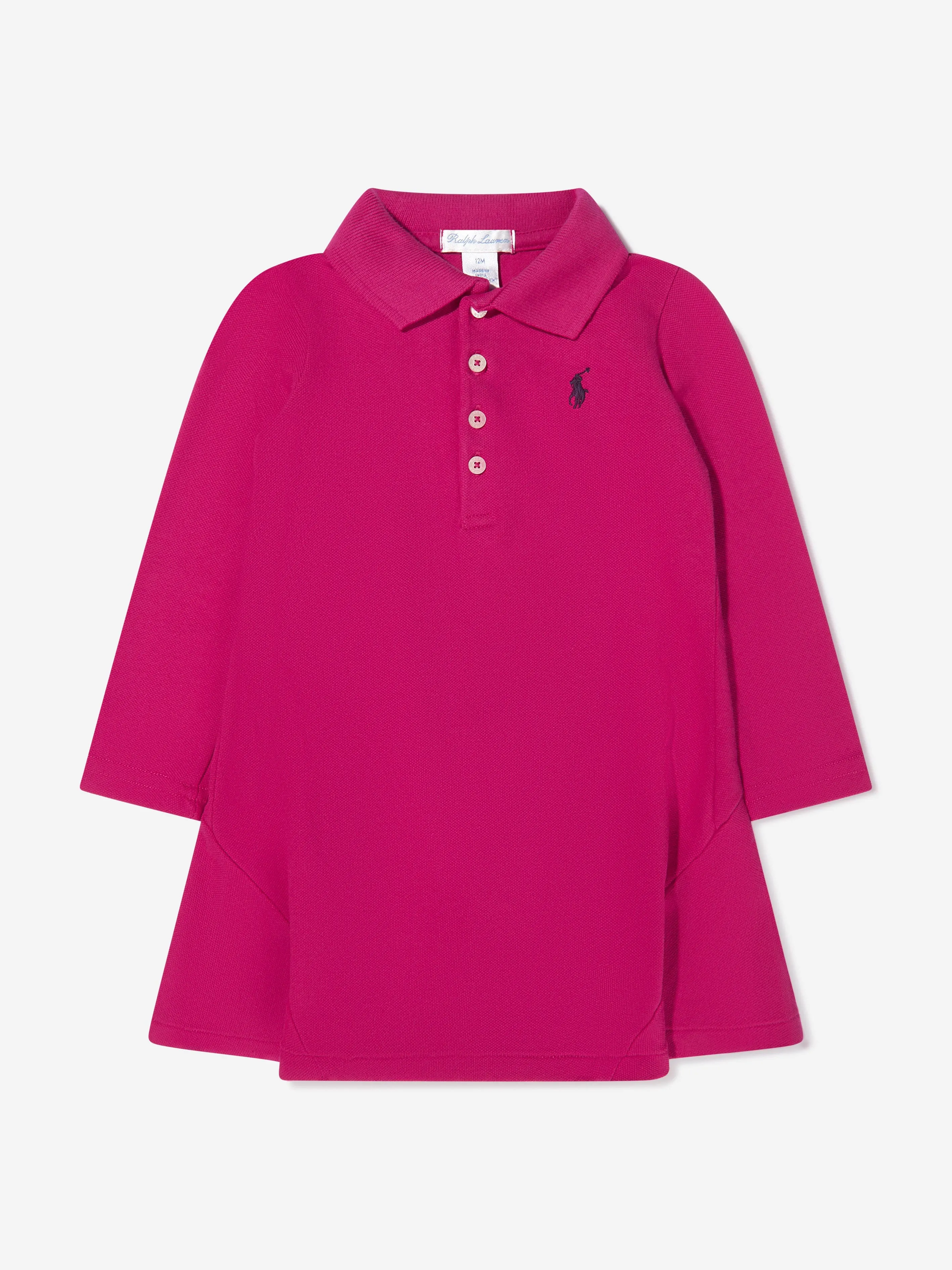 Ralph Lauren Baby Girls Long Sleeve Polo Dress