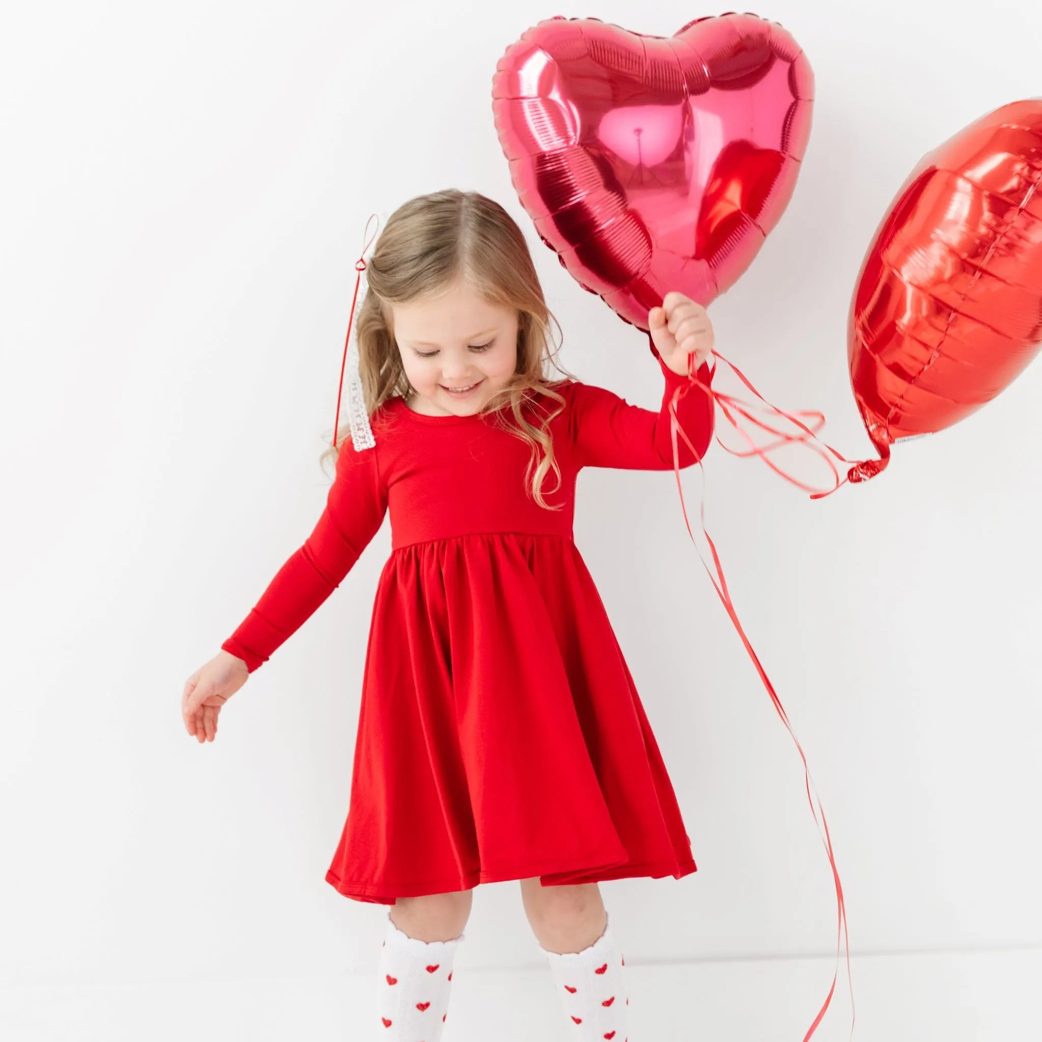 Red Long Sleeve Everyday Dress