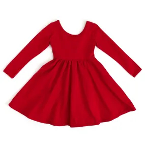 Red Long Sleeve Everyday Dress