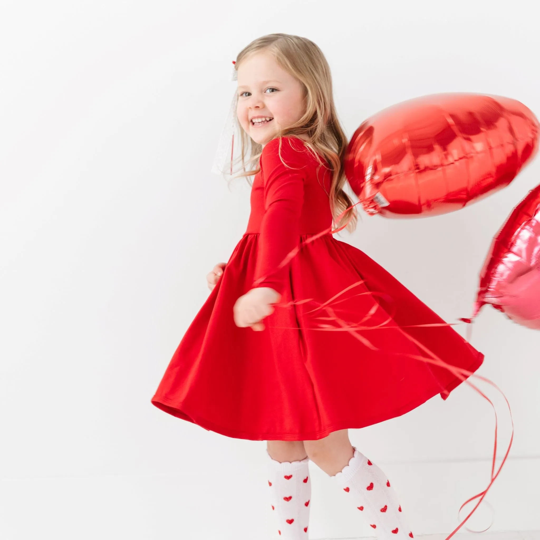 Red Long Sleeve Everyday Dress