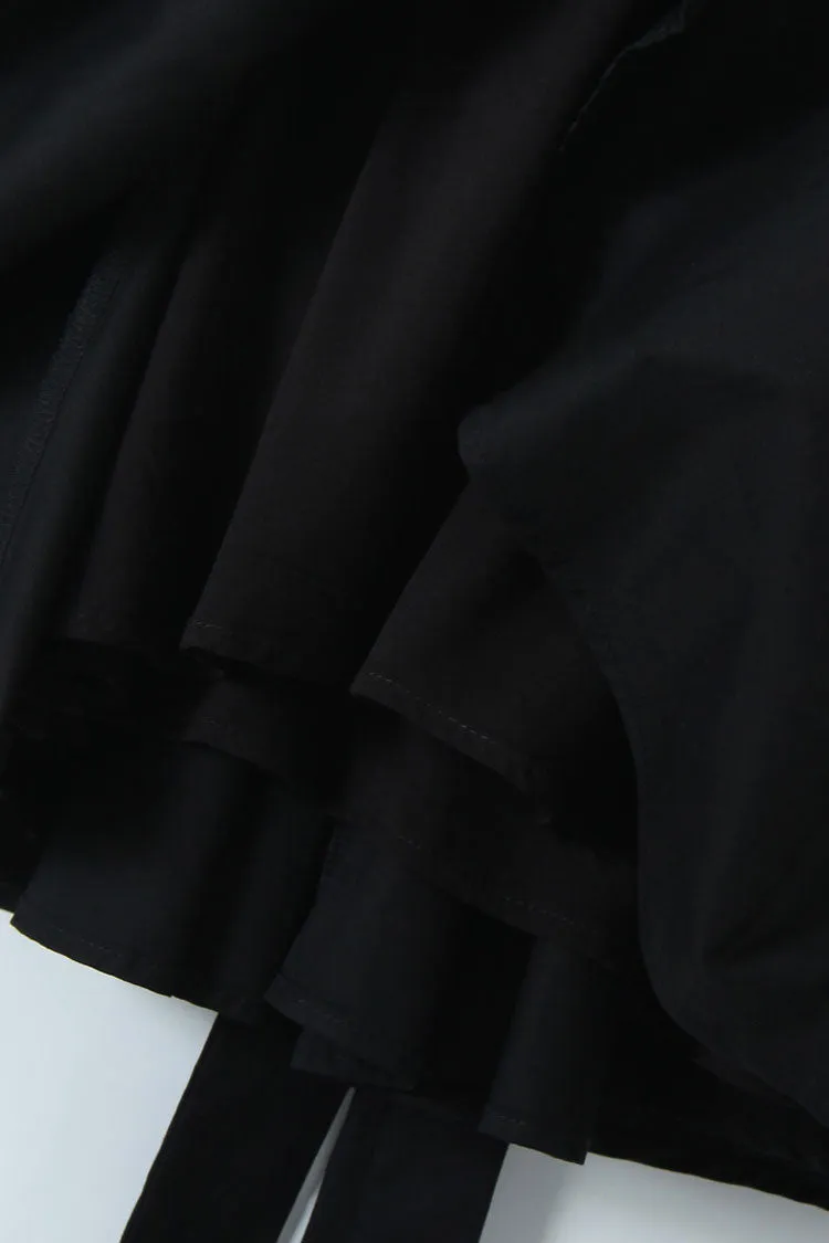 Sexy Plunge Collar Puff Sleeve Drop Waist Pleated Bow Tie Party Mini Dress