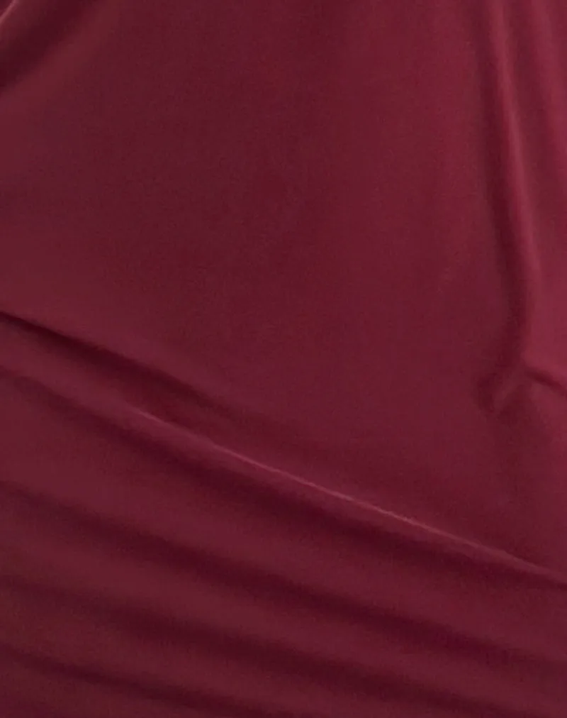 Shelisa Slouchy Mini Dress in Deep Red