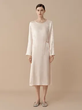 SILKINC Long Sleeved Silk Jacquard Dress
