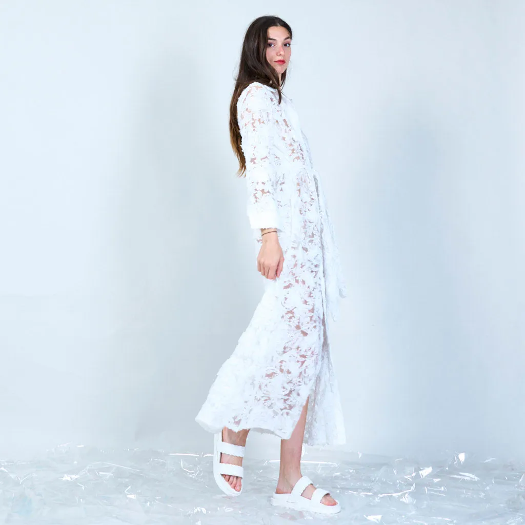 Sophisticated full-length lace dress wholesale