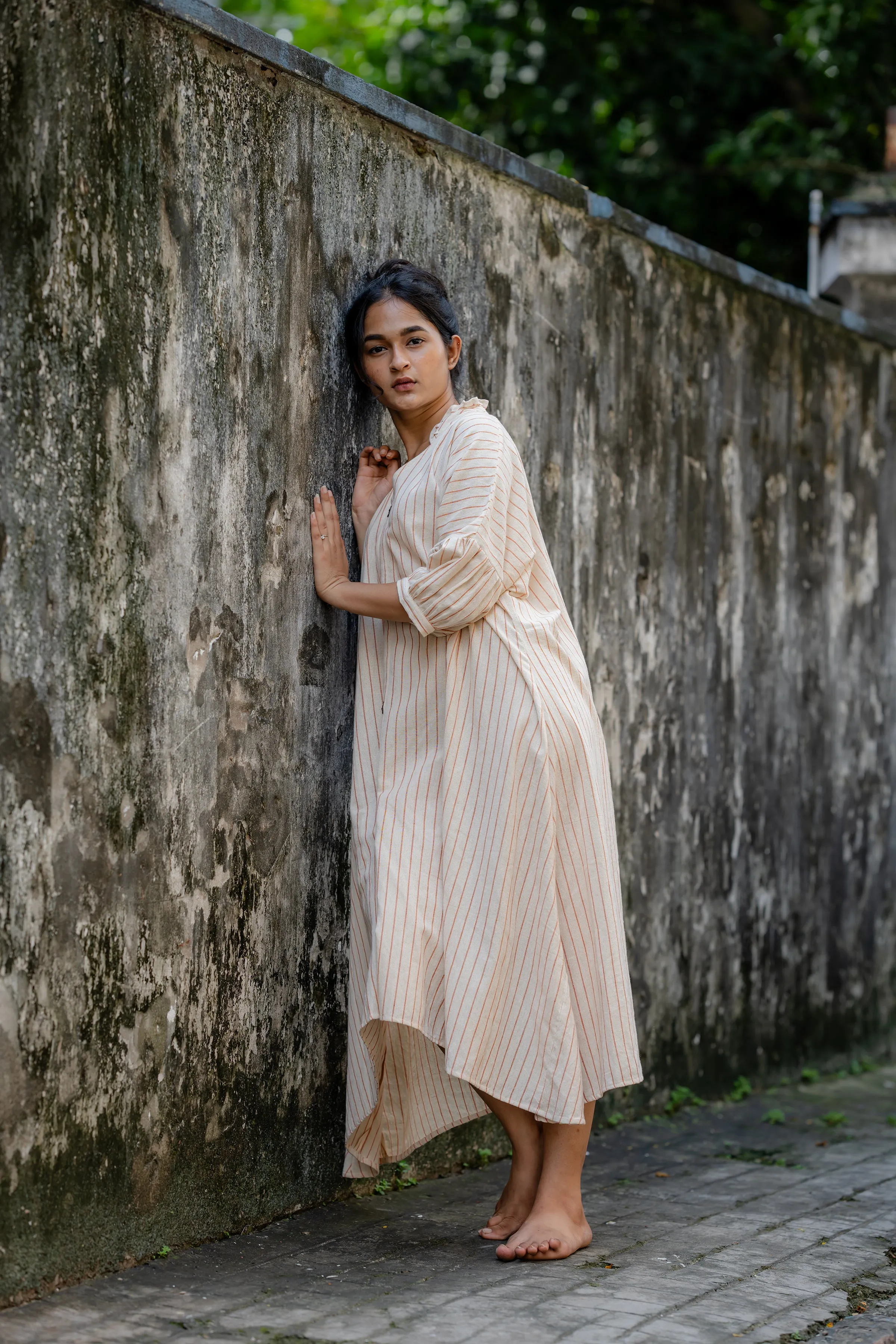 Striped Kaftan Style Free Size Dress