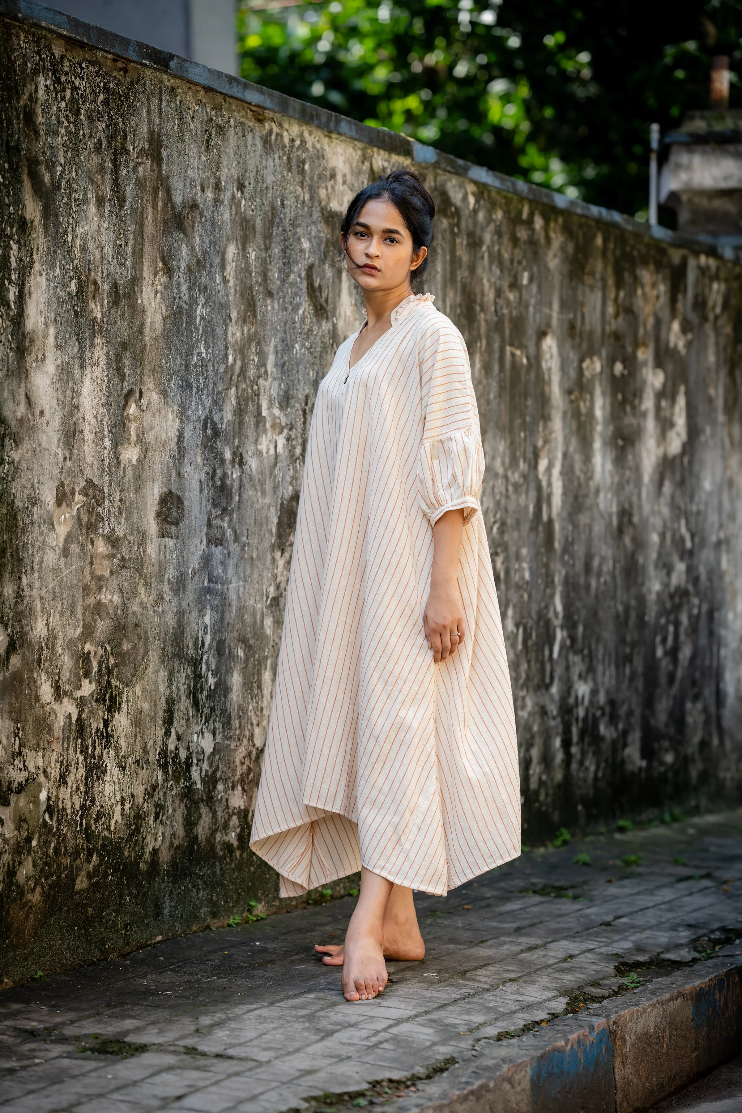 Striped Kaftan Style Free Size Dress
