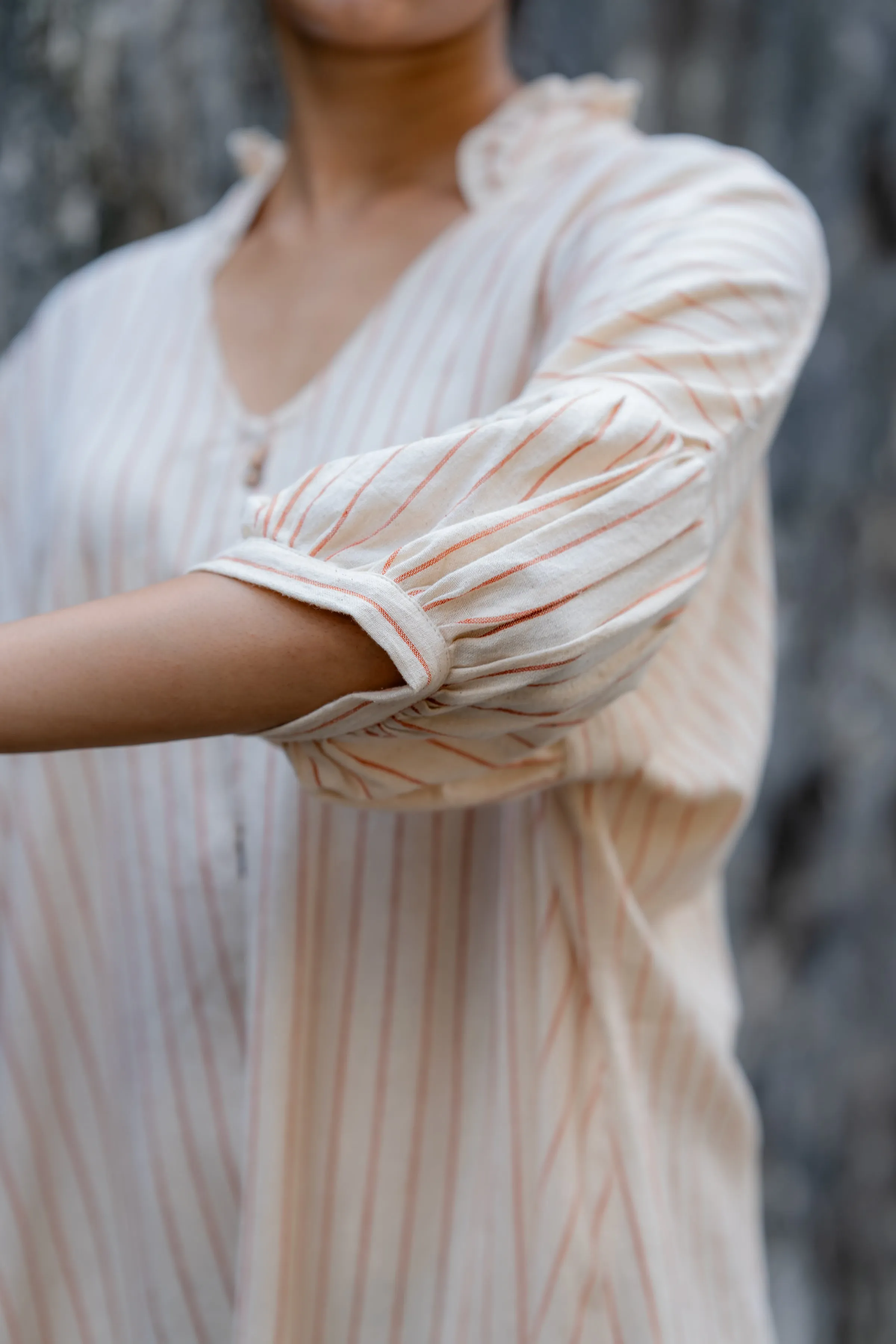 Striped Kaftan Style Free Size Dress