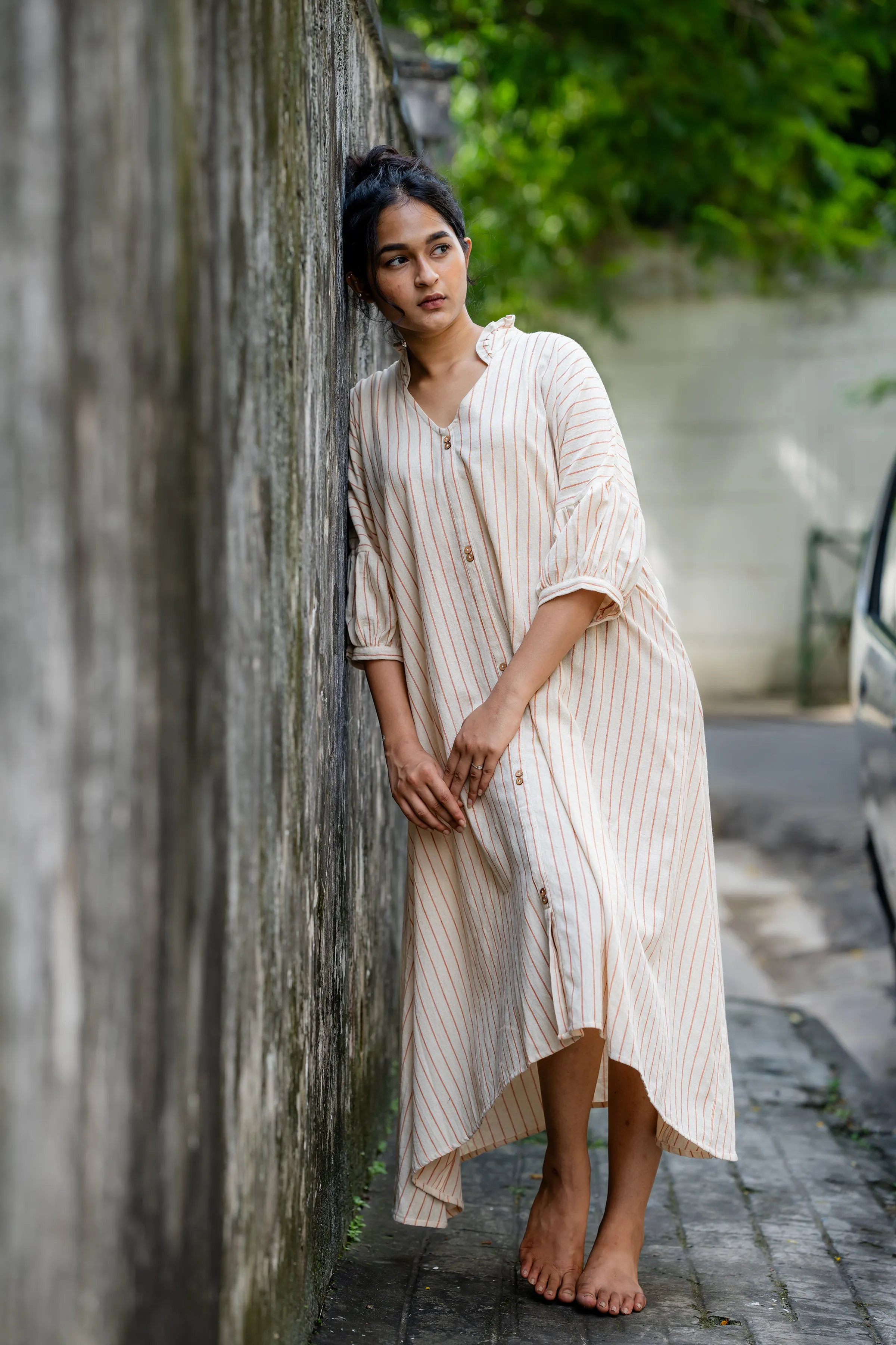 Striped Kaftan Style Free Size Dress