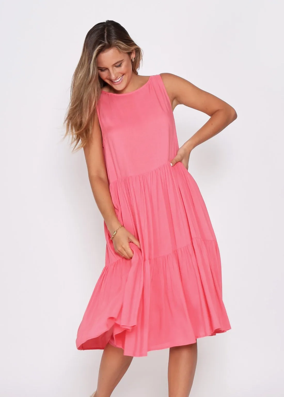 Super soft dress in Melon