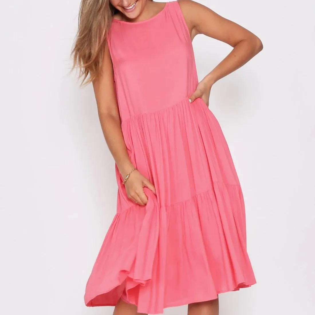Super soft dress in Melon
