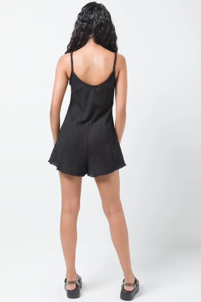 Textured Playsuit Black