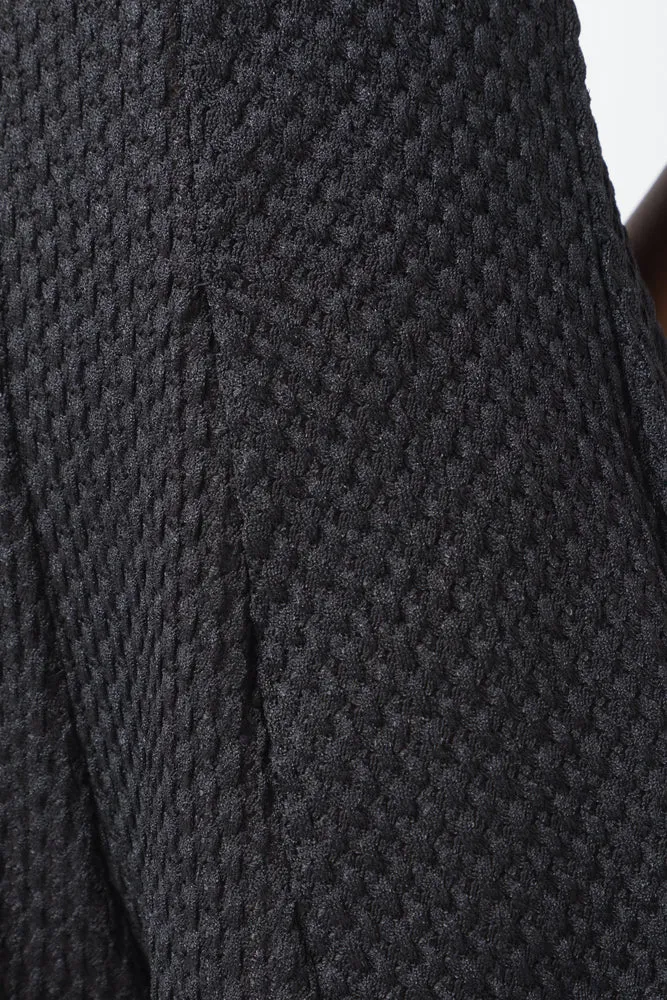 Textured Playsuit Black