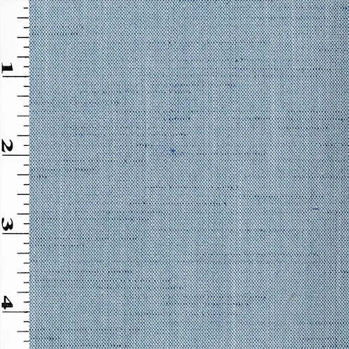 Vintage Blue Semi-Opaque Slub Woven Shirting Fabric