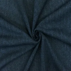 Vintage Navy Blue Texture Printed Stretch Poly Athletic Mesh Knit Fabric