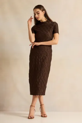 Women Brown Textured Dress