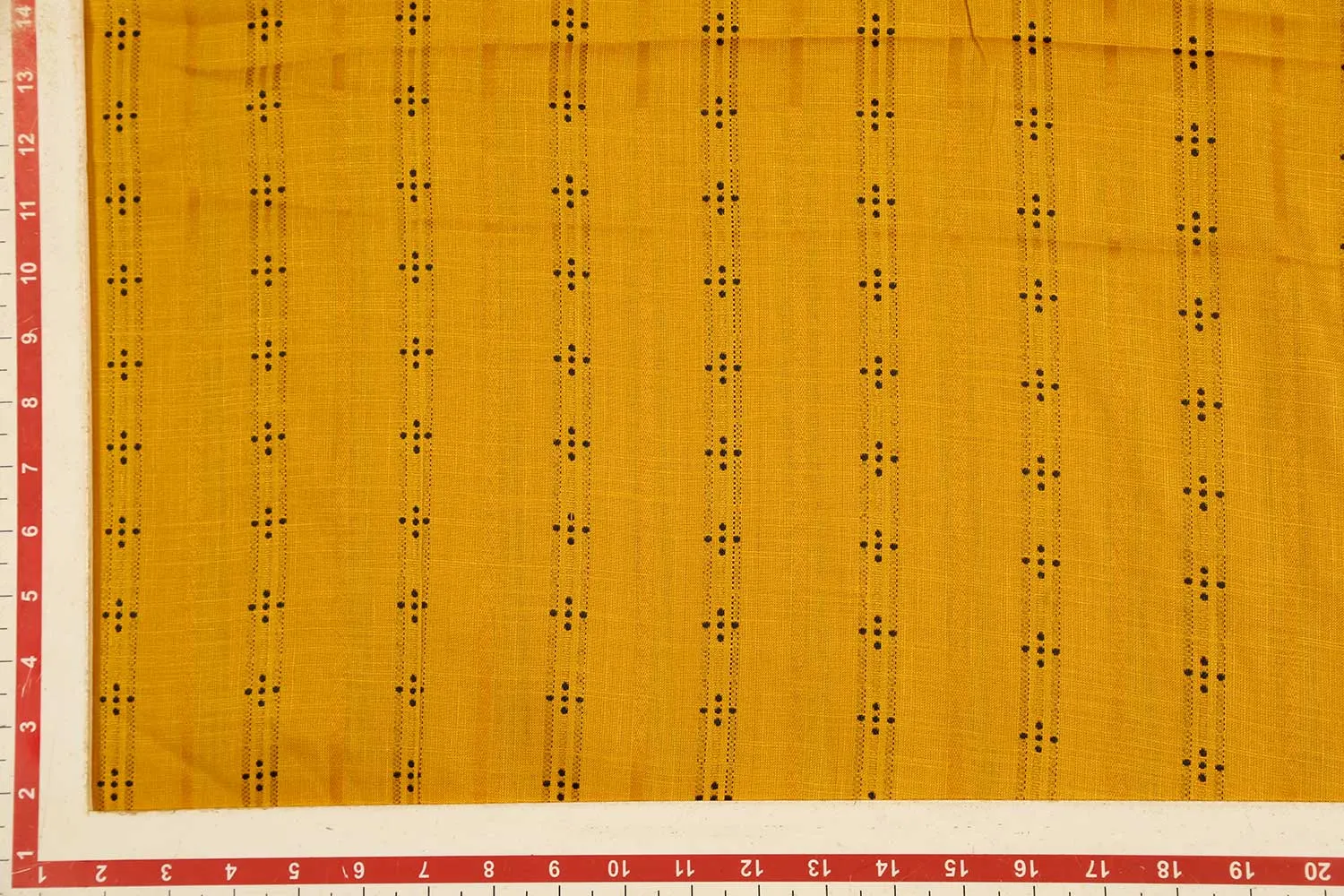 Yellow Stripes Yarn Dyed Viscose Blend Dobby Fabric