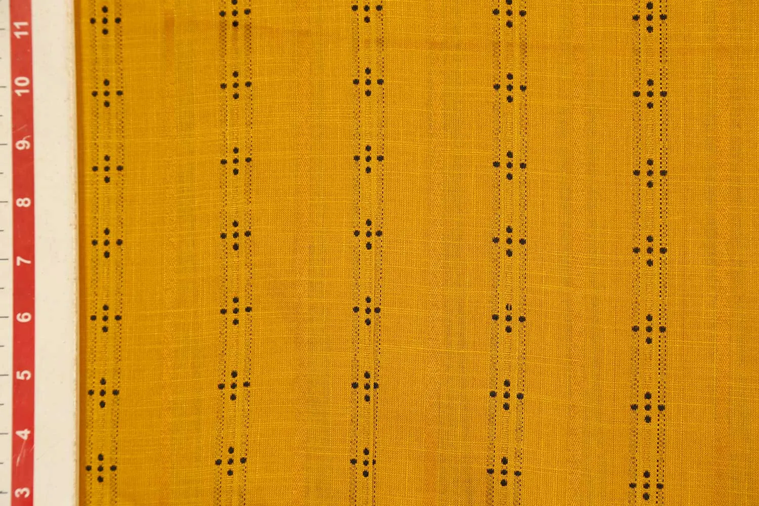 Yellow Stripes Yarn Dyed Viscose Blend Dobby Fabric